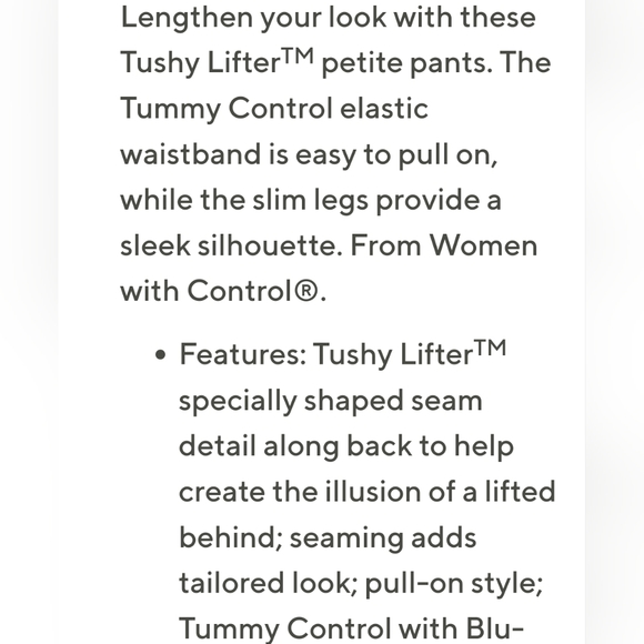 QVC WOMAN W CONTROL PETITE SUEDE LIKE STRETCHY PONTE PANTS. SEE MEASUREMENTS 👀 - Picture 2 of 13